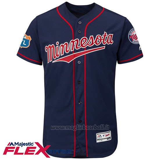 Maglia Baseball Uomo Minnesota Twins Blank Blu Flex Base Autentico Collezione Allenamento Primaverile